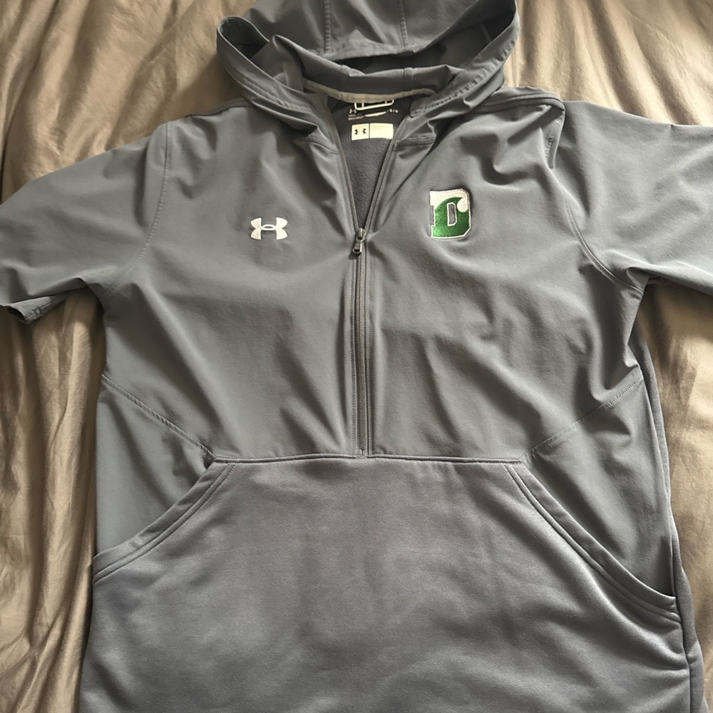 Under Armour Gray Hoodie with Delbarton Logo